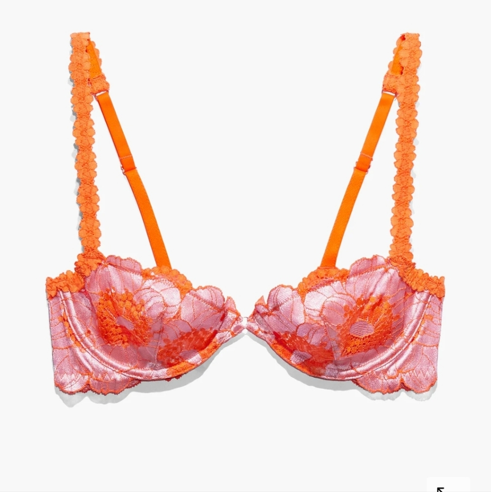 Savage X Fenty Perfect Poppies Unlined Lace Demi Bra